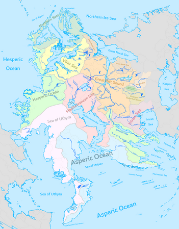 Major rivers and drainage basins map